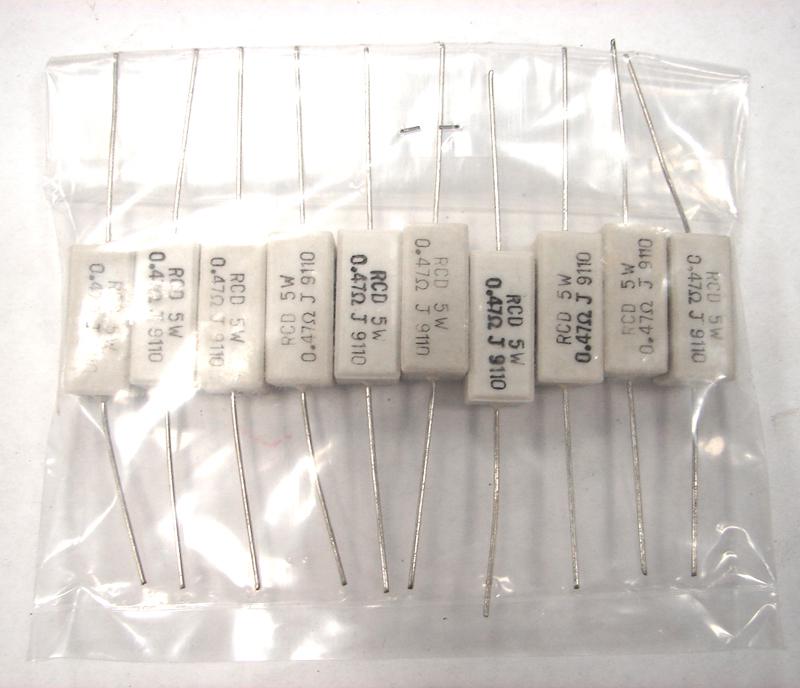 12.U25 5W 0.47ohm Power Sand Block Resistor (10) - Image 1