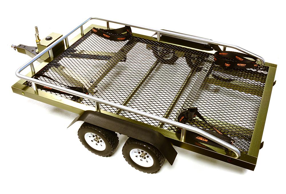 23.ZF197 Alloy Flatbed Dual Axle Car Trailer Kit for 1/10 Scale RC (without LED Lights) - Image 1