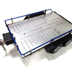 Blue Machined Alloy Flatbed Dual Axle Trailer Kit for 1/10 Scale RC (w/o lights)
