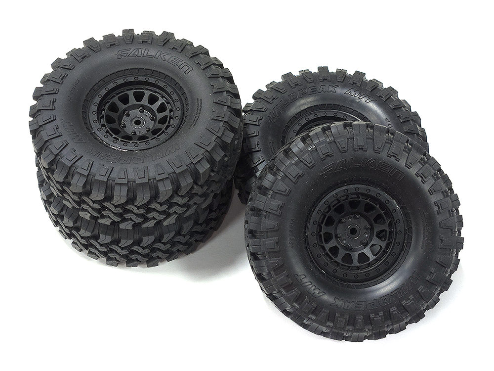 25.K18 Original Axial Wheels & Tires for 1/10 SCX10 iii Base Camp 4X4 (new, take-off) - Image 1