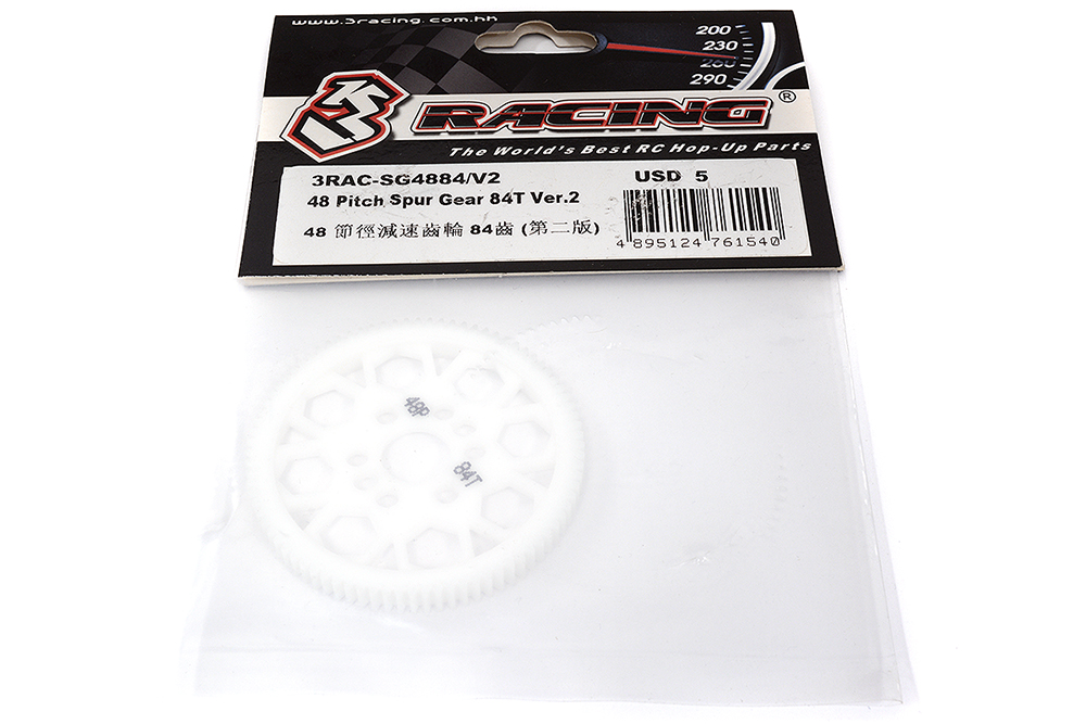 3RAC-SG4884V2 3Racing 48 Pitch Plastic Spur Gear 84T Ver.2 - Image 1