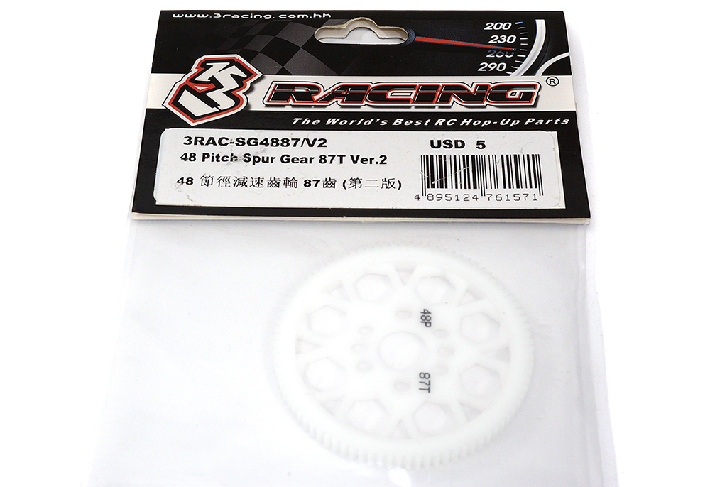 3RAC-SG4887V2 3Racing 48 Pitch Plastic Spur Gear 87T Ver.2 - Image 1