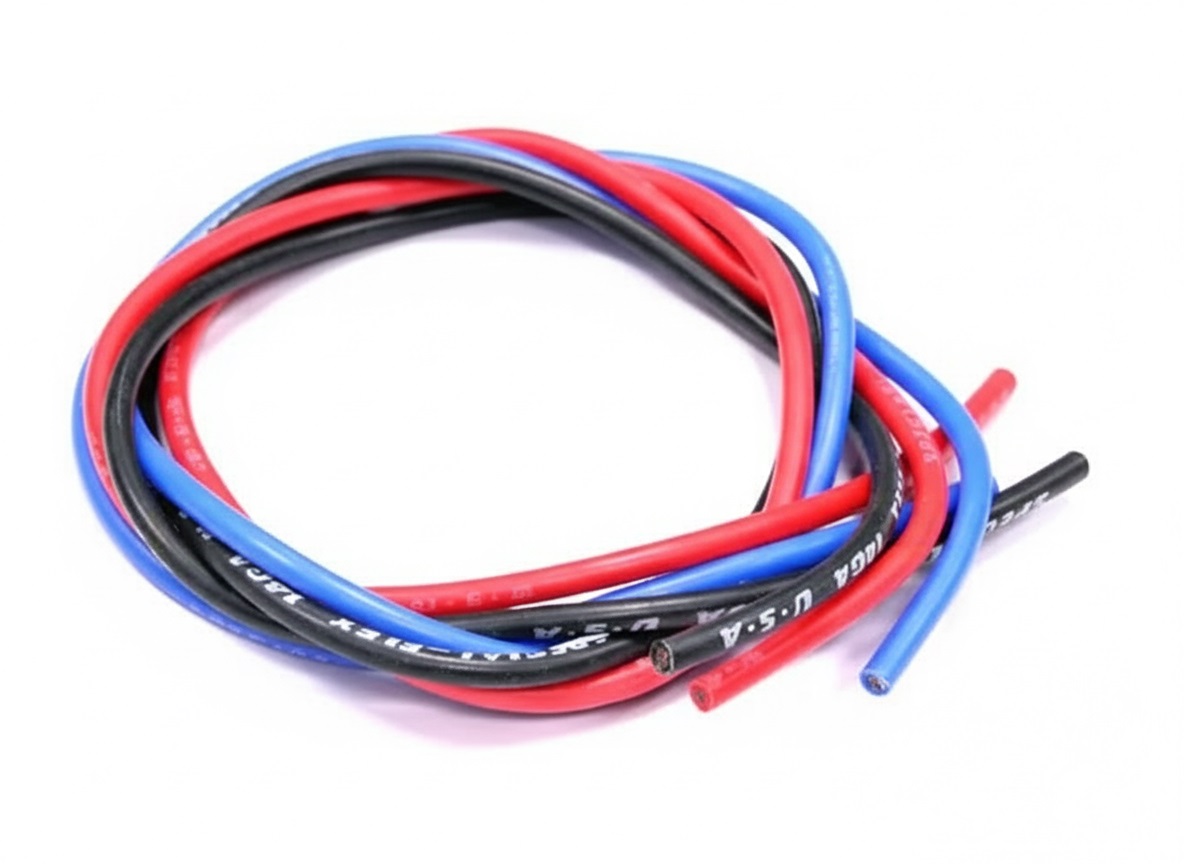 968 Flexible Silver Plated Silicone Electrical Wire Set 14G 60cm - Image 1