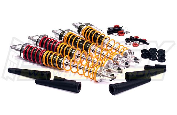 BAJ083SILVER Billet Machined Type II Shock Set (4) for HPI Baja 5B, 5T & 5B2.0 (L=190, 210mm) - Image 1