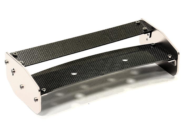 BAJ248SILVER Type III Carbon Fiber Adjustable Rear Wing for HPI Baja 5B & 5B2.0 - Image 1
