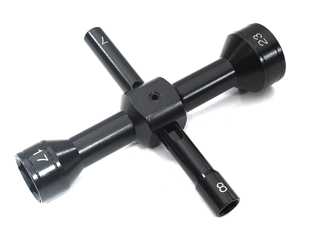 C22774BLACK Quad Hex Socket Wrench 7mm + 8mm + 17mm + 23mm Size - Image 1