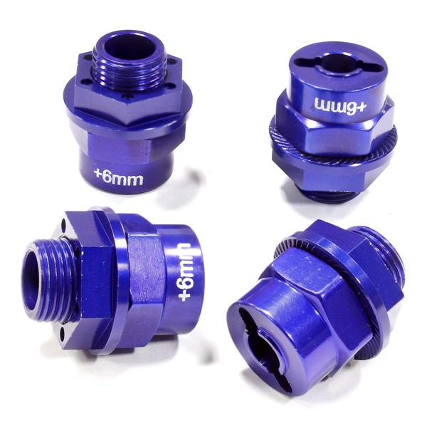 C23101BLUE 17mm Hex Wheel (4) Hub +6mm Offset for Traxxas 1/10 T-Maxx, Summit & Revo - Image 1