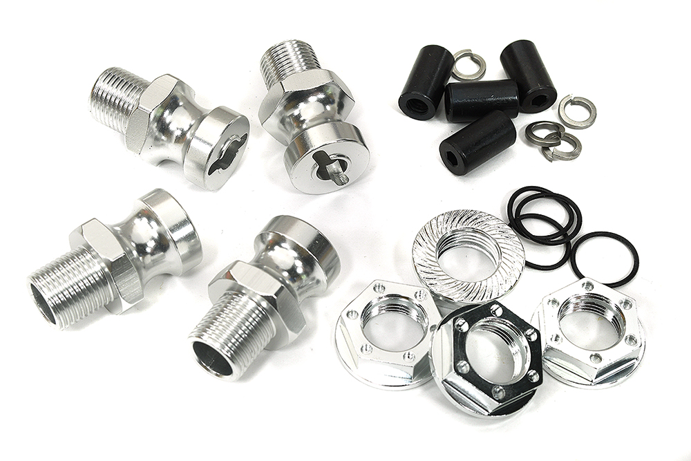 C23102SILVER 17mm Hex Wheel (4) Hub +12mm Offset for Traxxas 1/10 T-Maxx, Summit & Revo - Image 1