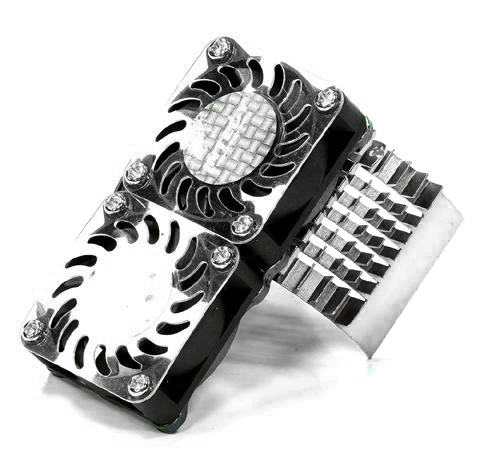 C23137SILVER Super Motor Heatsink+Twin Cooling Fan 750 for Traxxas Summit - Image 1