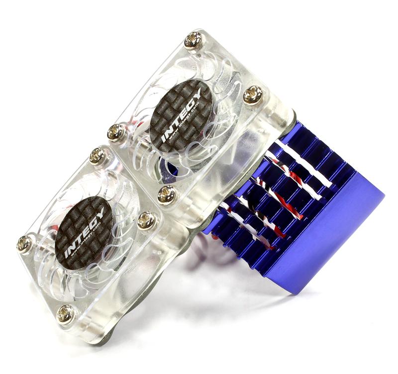 C23139BLUE Blue Super Motor Heatsink with Dual Cooling Fans for 540/550 Motors - Image 1