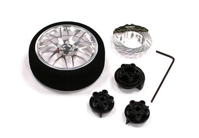 C23308SILVER Evolution VI Steering Wheel Set for TRX, HPI, Futaba, Airtronics, Hitec & KO - Image 1