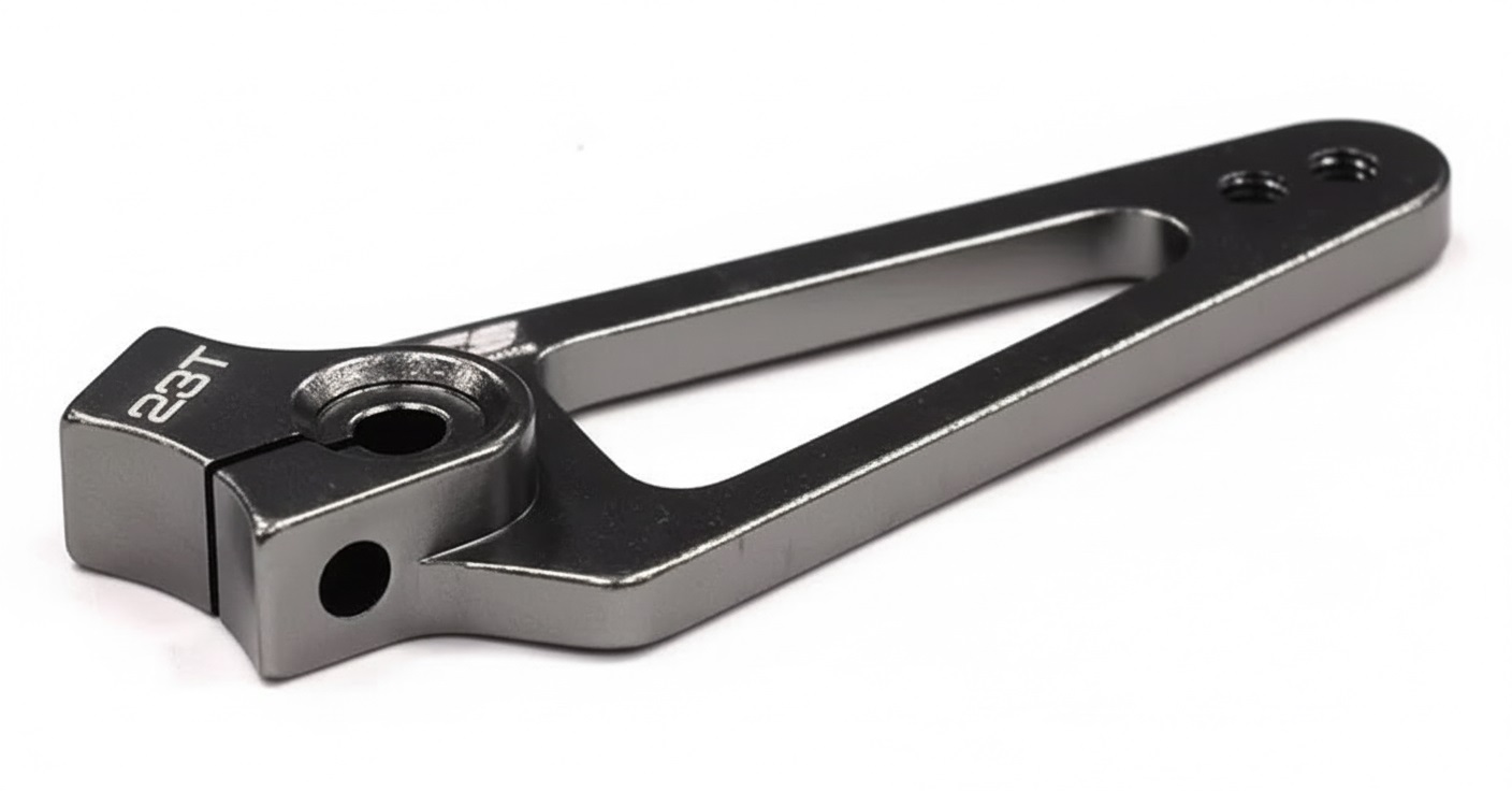 C23568GUN Billet Machined Servo Horn 23T for KO & JR Servo (r=35, 38mm Holes) - Image 1