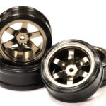 V2 Billet Machined Alloy 6 Spoke Wheel + Drift Tire (4) Set - Offset 0.5mm