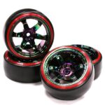 6 Spoke Wheel w/Outer Ring + Drift Tire (4) Set W=26mm Offset 10.5mm