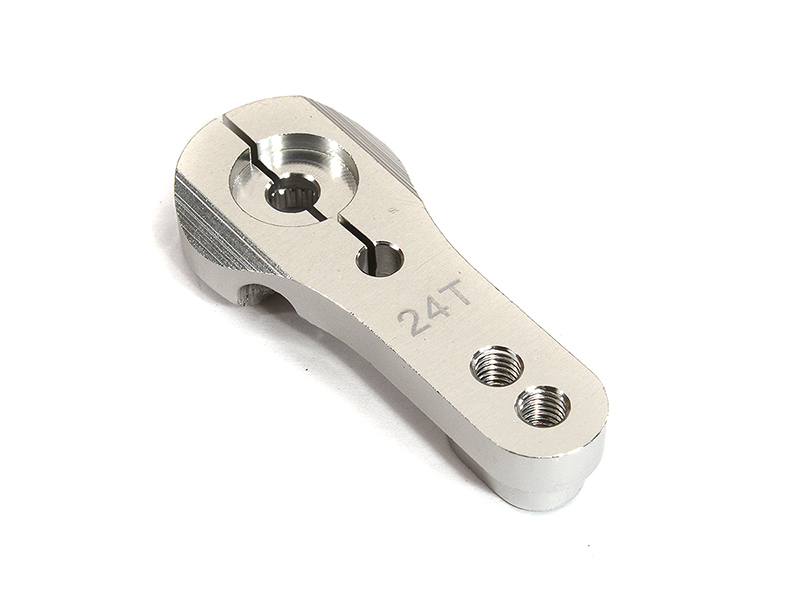 C23743SILVER Billet Machined Alloy Servo Horn 24T for Hitec Servo (r=20, 24mm) - Image 1
