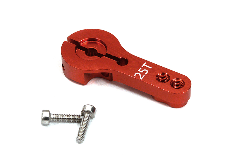C23744RED Billet Machined Alloy Servo Horn 25T for Futaba Servo (r=20, 24mm) - Image 1