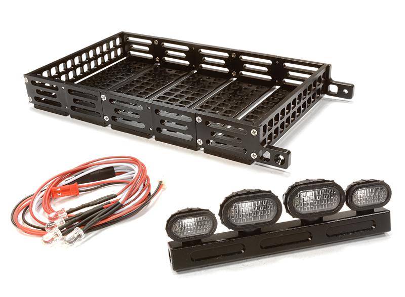 C24143 V2 T9 Realistic 1/10 Scale Metal Luggage Tray with 4 LED Adj. Light 192x107mm - Image 1