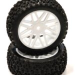 Pre-Mounted 1/10 Buggy 16 Spoke Front 32mm All Terrain Q4026 12mm Hex (OD 87mm)