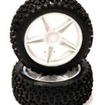 Pre-Mounted 1/10 Buggy 5 Spoke Front 32mm All Terrain Q4024 12mm Hex (O.D. 87mm)