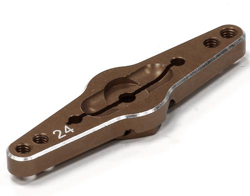 C24489GUN Billet Machined Double Sided Servo Horn 24T for Hitec Servo (r=20, 24mm Holes) - Image 1