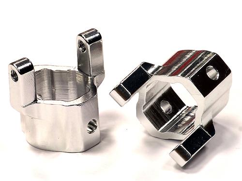 C24568SILVER Billet Machined Alloy Caster Blocks for Axial SCX-10 Honcho & Dingo AX80012 - Image 1