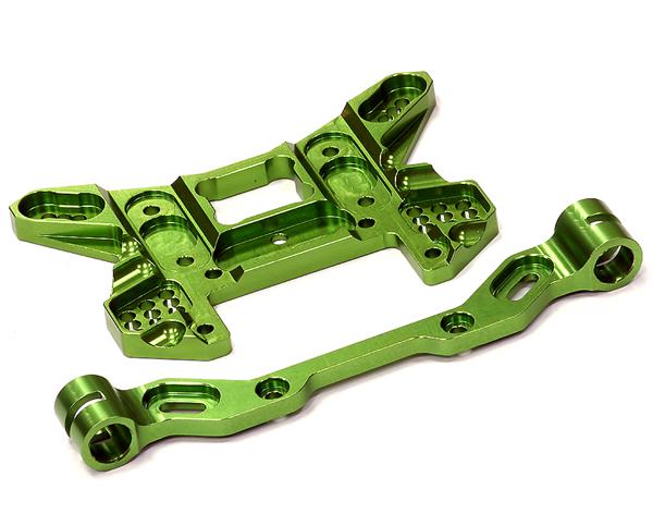 C24647GREEN Billet Machined Rear Shock Tower for HPI 1/8 Apache SC & C1 Flux - Image 1