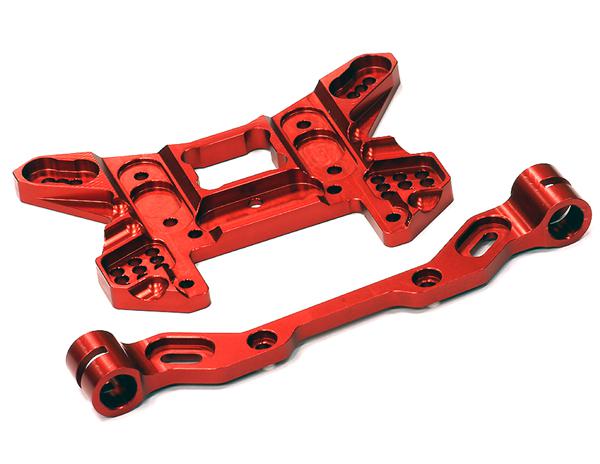 C24647RED Billet Machined Rear Shock Tower for HPI 1/8 Apache SC & C1 Flux - Image 1