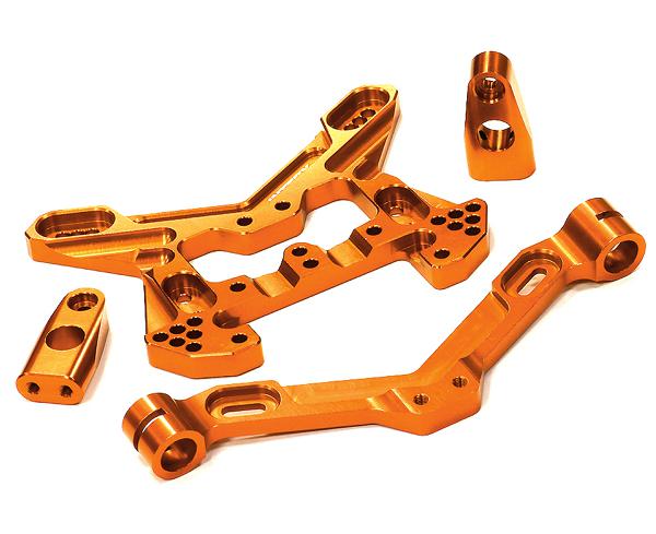 C24648ORANGE Billet Machined Front Shock Tower for HPI 1/8 Apache SC Flux - Image 1