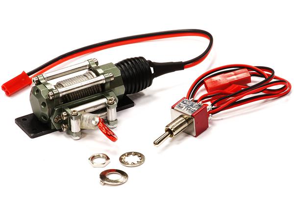 C24659GUN Billet Machined Realistic Power Winch for Scale Rock Crawler 1/10 Size - Image 1