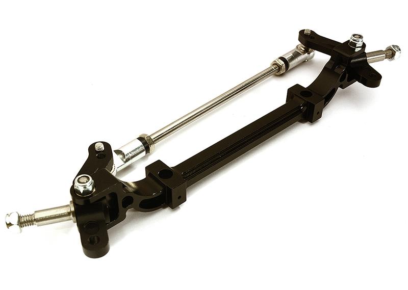 C24822BLACK V3 Billet Machined Front Beam Axle w/Steering Setup for Custom 1/14 Semi-Tractor - Image 1