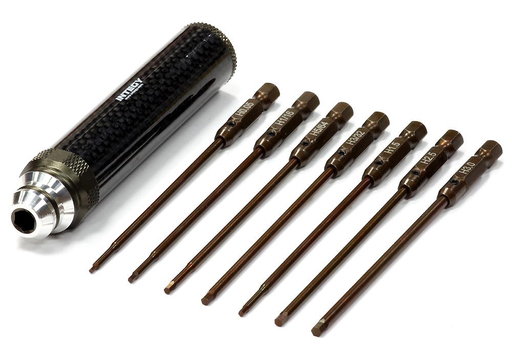 C24868GUN QuickPit Spring Steel Allen Hex (7) Wrench Set w/ Carbon Fiber Handle - Image 1