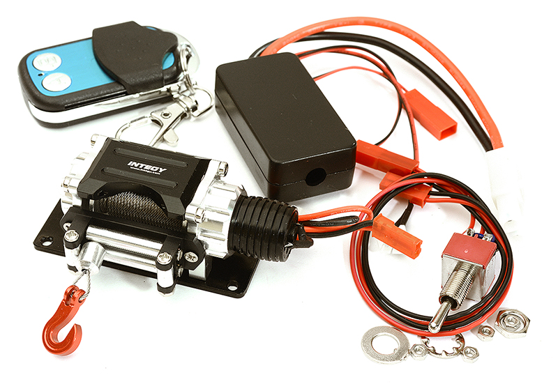 C24888SILVER Billet Machined T3 Realistic Mega Winch w/Wireless Module for 1/10 Scale Crawler - Image 1