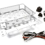 V2 Realistic 1/10 Scale Metal Luggage Tray 101x82mm with 4 LED Spot Light Set