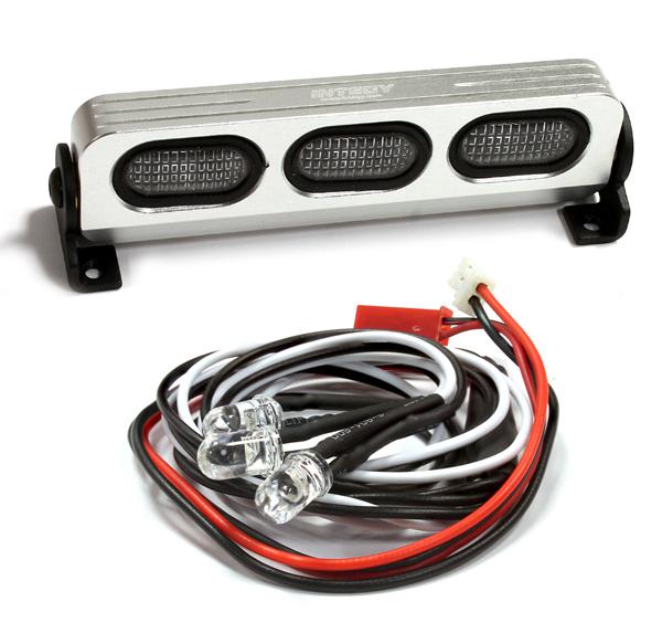 C25136SILVER Realistic T2 Adjustable Spot Light Bar (3) w/ LED for 1/10 & 1/8 Scale - Image 1