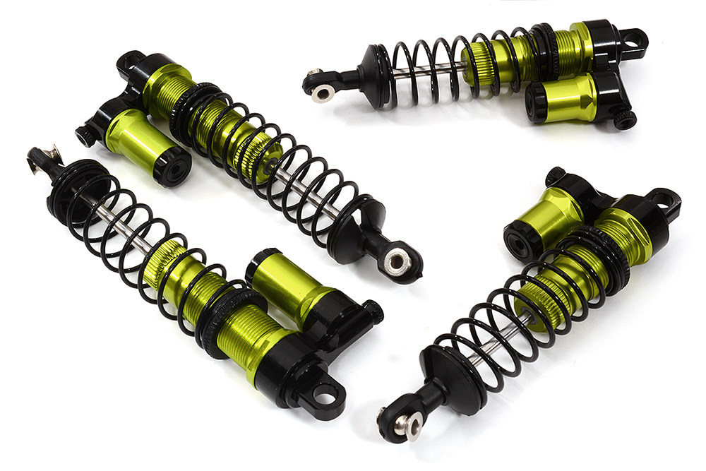 C25142GREEN Machined XSR9 Piggyback Shock Set(4) for Traxxas 1/10 Stampede 4X4 & Rustler 4X4 - Image 1