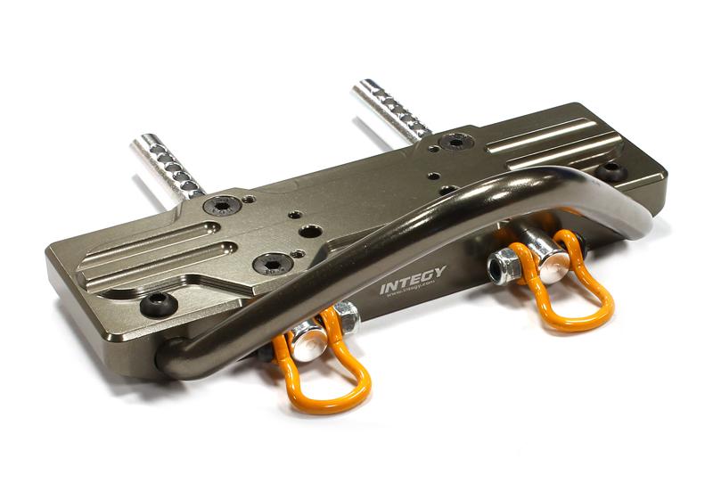 C25244GUN Billet Machined Alloy T3 Front Bumper 43mm Mount for Axial SCX-10, Dingo, Honcho - Image 1