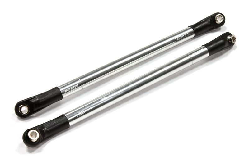 C25248SILVER 125mm-128mm Type Suspension Links w/ Angled Rod Ends for SCX-10 & Other Crawlers - Image 1