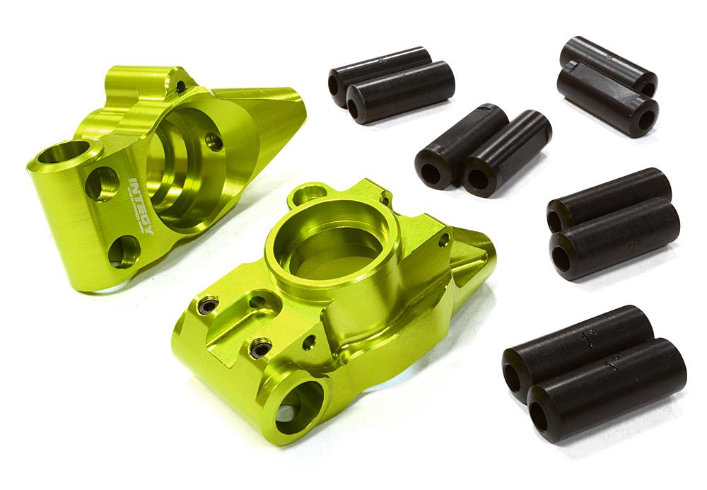 C25276GREEN Billet Machined Modified Rear Hub Set for HPI Baja 5B2.0, 5T & 5SC - Image 1