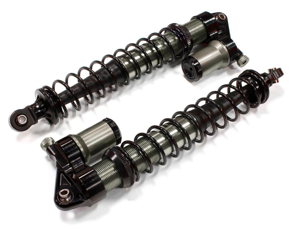 C25298GREY Billet Machined T5 Front Piggyback Shock (2) for HPI Baja 5B, 5T, 5B2.0, 5SC - Image 1
