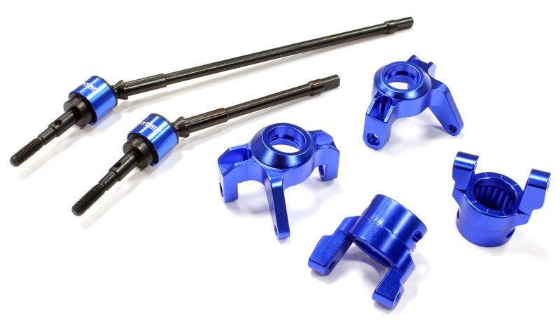 C25342BLUE Billet Machined Steering, Caster Block & Front Shaft Set for 1/10 Wraith 2.2 - Image 1