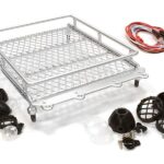 V2 Realistic 1/10 Scale Metal Luggage Tray 152x105mm with 4 LED Spot Light Set