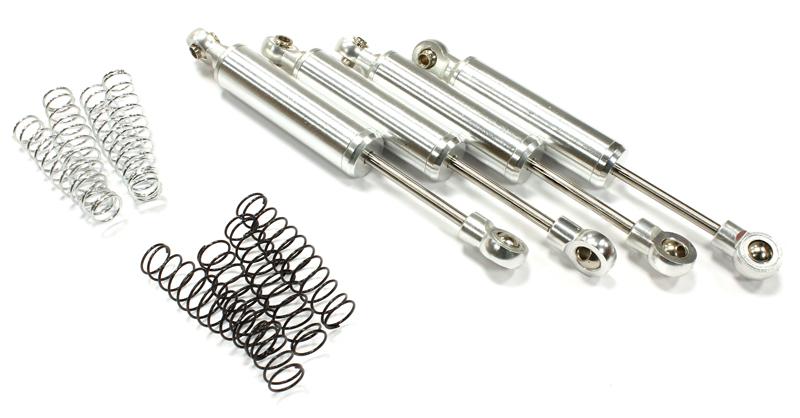 C25438SILVER Realistic 92mm Off-Road Shock Set (4) for 1/10 Scale Rock Crawler & Scale Trucks - Image 1