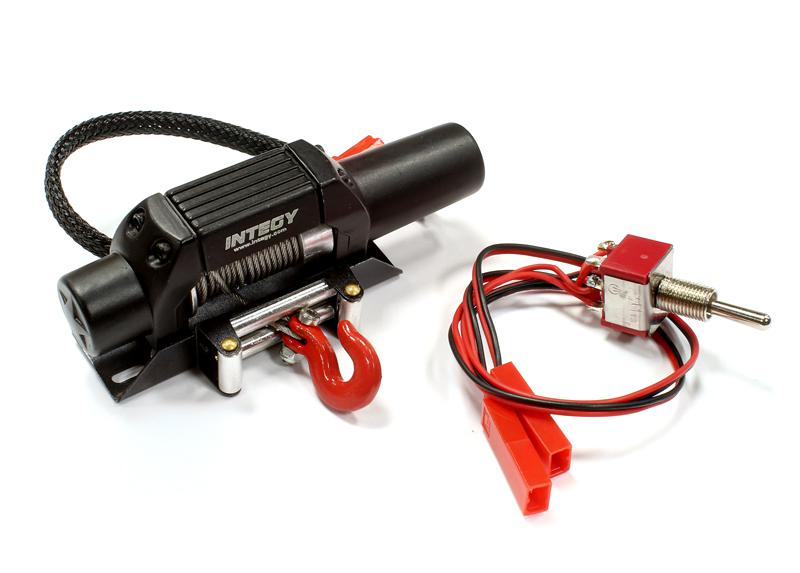 C25452BLACK Billet Machined T5 Realistic High Torque Mega Winch for 1/10 Scale Rock Crawler - Image 1