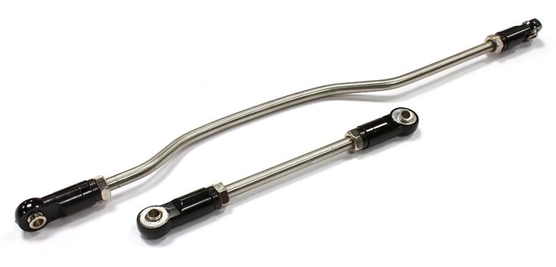 C25457BLACK Billet Machined Alloy Steering Linkage Assembly for Axial Wraith 2.2 Crawler - Image 1