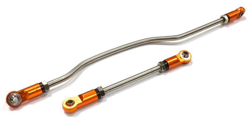 C25457ORANGE Billet Machined Alloy Steering Linkage Assembly for Axial Wraith 2.2 Crawler - Image 1