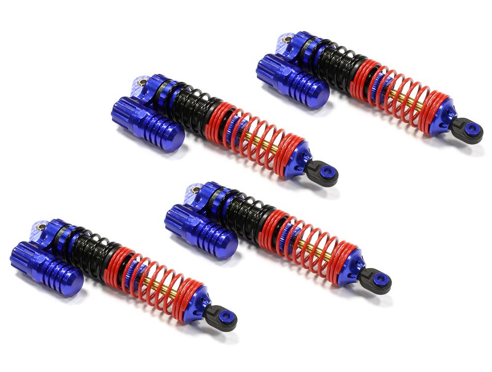 C25468BLUE Billet Machined T6 Piggyback Shock (4) Axial SCX-10, 2.2 Crawler (L=99mm) - Image 1