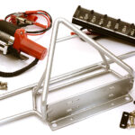 Realistic Steel Front Bumper w/ Winch & Roof Top LED for SCX-10 43mm Mount