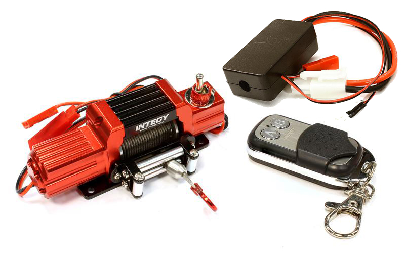 C25589RED T7 Realistic High Torque Mega Winch w/ Remote for Scale Rock Crawler 1/10 Size - Image 1