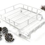 V3 Realistic 1/10 Scale Metal Luggage Tray 144x116mm with 4 LED Spot Light Set