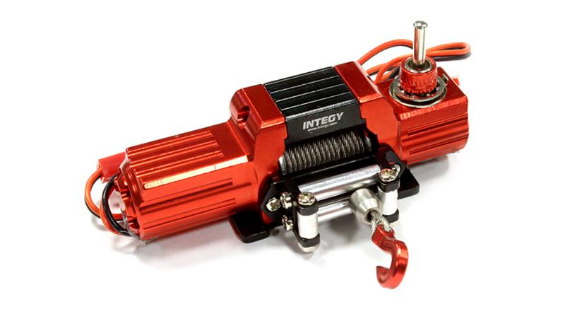 C25623RED Billet Machined T8 Realistic High Torque Mega Winch for Scale Crawler 1/10 Size - Image 1